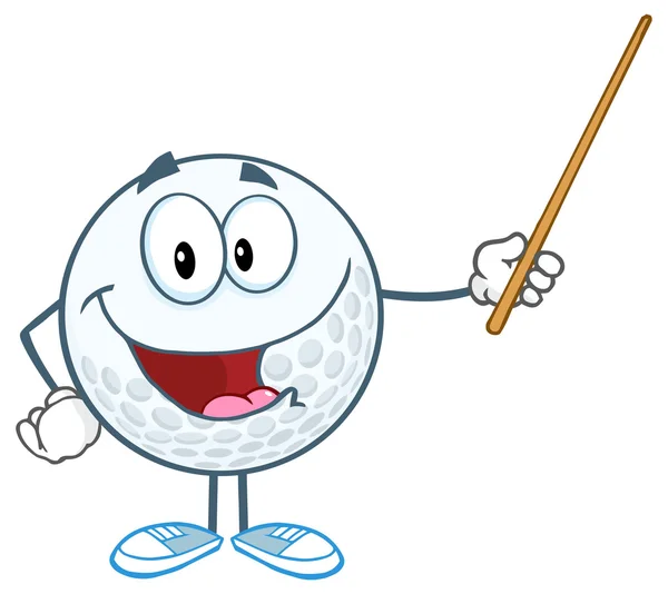 Gülümseyen Golf topu karakter — Stok Vektör