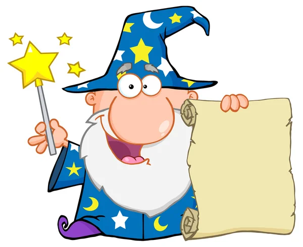 Happy Male Wizard — Stock Vector