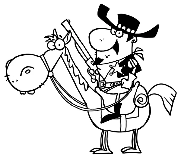 Cartoon-Sheriff mit Pistole — Stockvektor