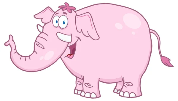 Gelukkig roze olifant — Stockvector