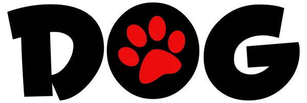 Red Paw Print — Stock Vector
