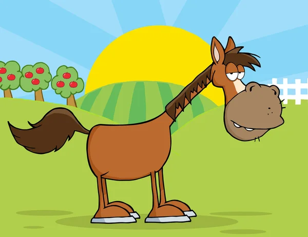 Horse Cartoon Character — Stock Vector