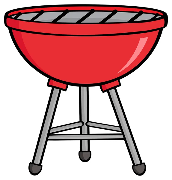 Barbecue rouge sur blanc — Image vectorielle