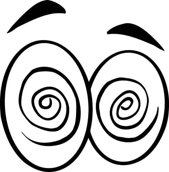 Gehypnotiseerd cartoon ogen. — Stockvector