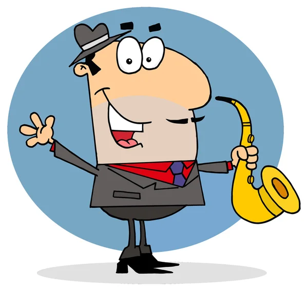 Man playing saxophone. — Stock Vector