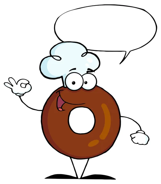 Caricatura donut mostrando ok signo — Vector de stock