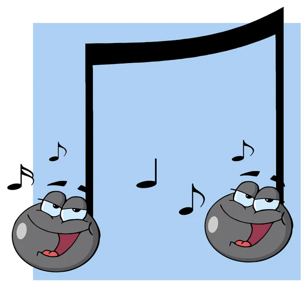 Double note musicale chantant — Image vectorielle