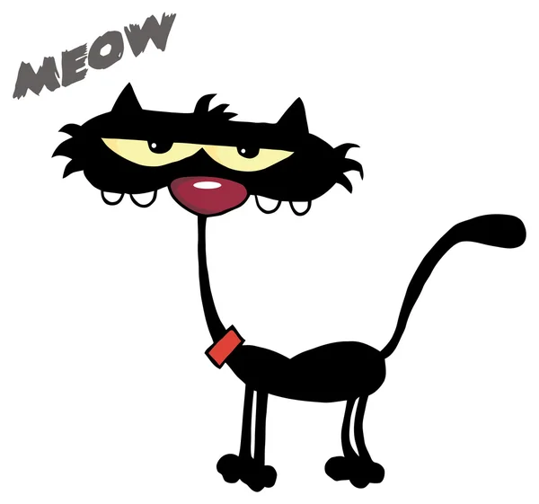 黒い猫のキャラクター — ストックベクタ