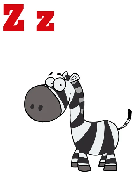 Alfabeto letra Z com zebra —  Vetores de Stock