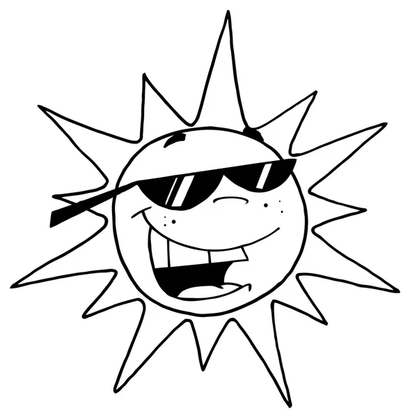 Cartoon Sun personaggio — Vettoriale Stock