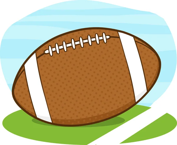 American Football Ball auf dem Spielfeld — Stockvektor