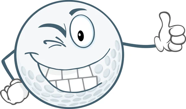 Winking Golf Ball — Stock Vector