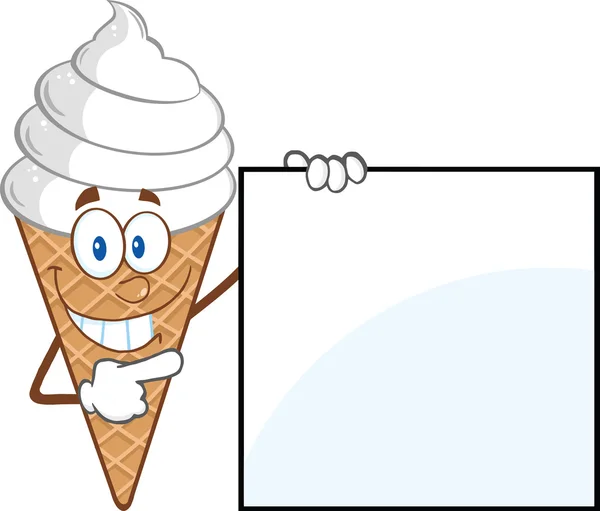 Helado mostrando un signo en blanco . — Archivo Imágenes Vectoriales