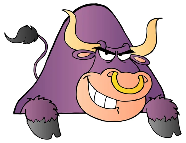 Фіолетовий бика за ознакою — стоковий вектор