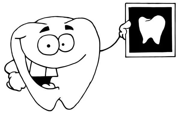 Happy Tooth With An Xray — Stock Vector