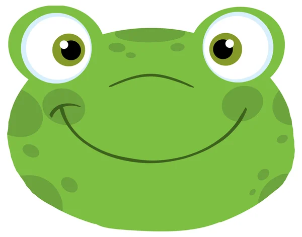 Roztomilé žáby s úsměvem hlavu — 图库矢量图片