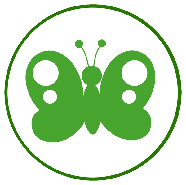 Grüne Schmetterlingssilhouette — Stockvektor