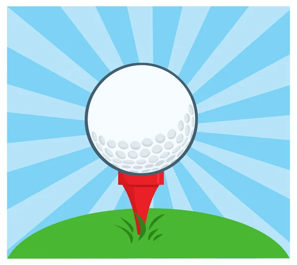 Golf Ball With Tee Ready — Stock Vector