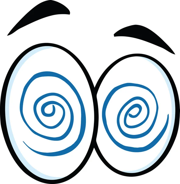 Hypnotized Cartoon Eyes. — Stock Vector