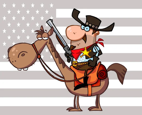 Kreskówka szeryfa z pistoletu — Wektor stockowy