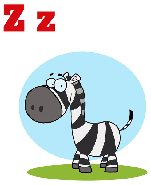 Alfabeto letra Z com zebra —  Vetores de Stock