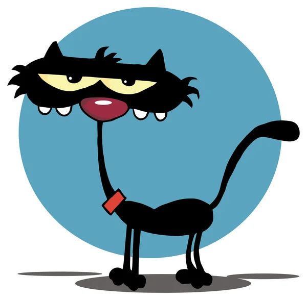 Black Cat Cartoon Character — Stock Vector