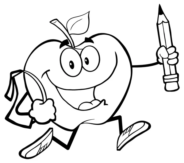 Carácter de manzana feliz — Vector de stock