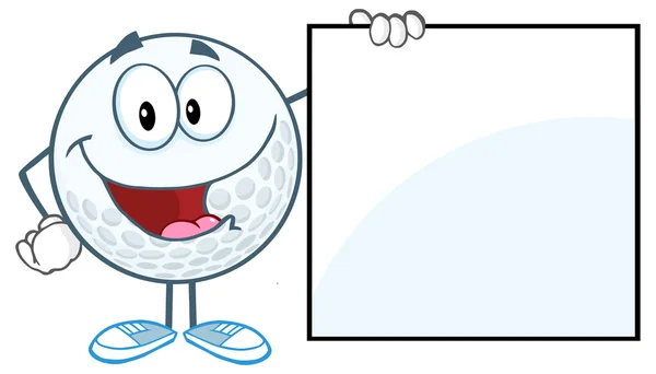 Winking Golf Ball con signo — Vector de stock