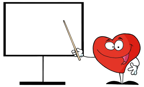 Red Heart Shows  A Board — Stock Vector
