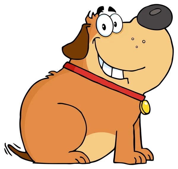 Feliz perro gordo — Vector de stock