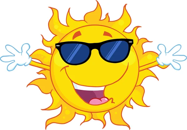 Sun With Sunglasses — Stock Vector