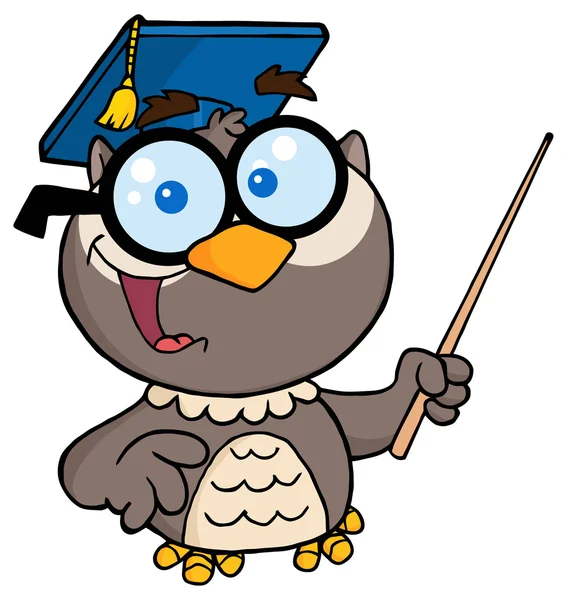 Owl Teacher Character — Stock Vector