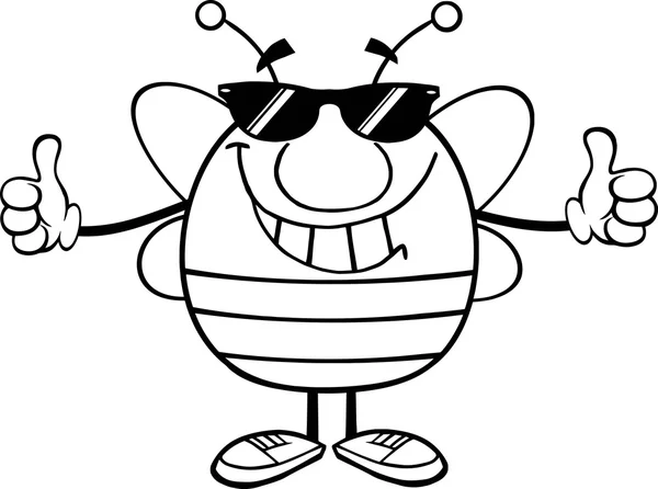 太阳镜的矮胖蜜蜂 — 图库矢量图片