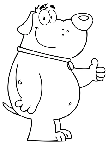 Outlined Fat Dog — Stock Vector