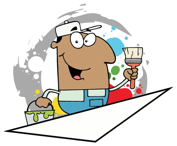 Personaje de pintor de dibujos animados — Vector de stock