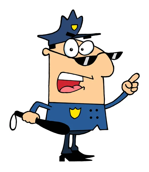 Cartoon angry policeman — Stock Vector