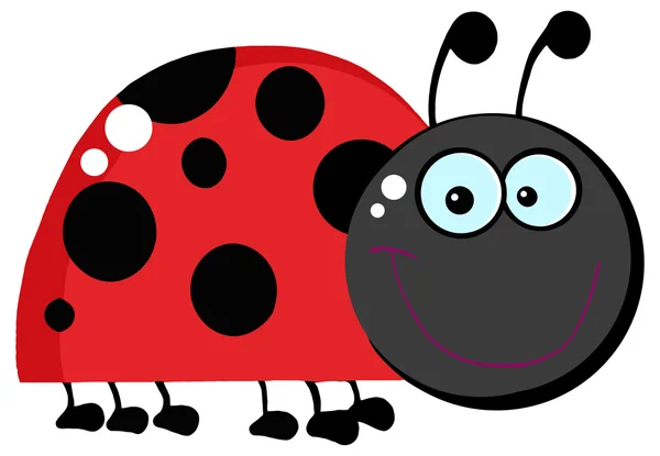 Coccinella personaggio dei cartoni animati — Vettoriale Stock