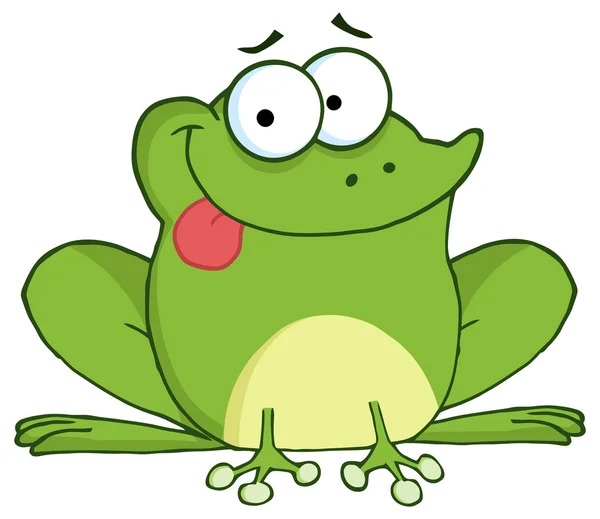 Niedliche Frosch-Cartoon-Figur — Stockvektor