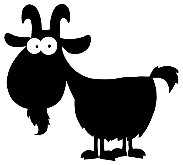 Goat Cartoon Silhouette — Stock Vector