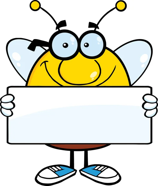 Bee Holding un banner — Vettoriale Stock