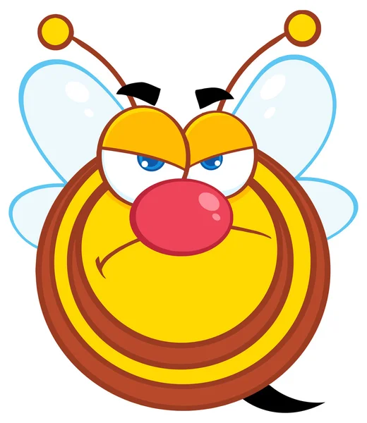 Rozzlobený včela kreslený — Stockový vektor