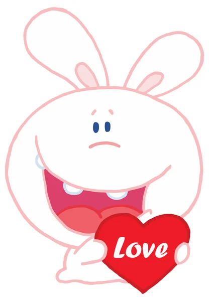 Cartoon rabbit with heart — Stock Vector