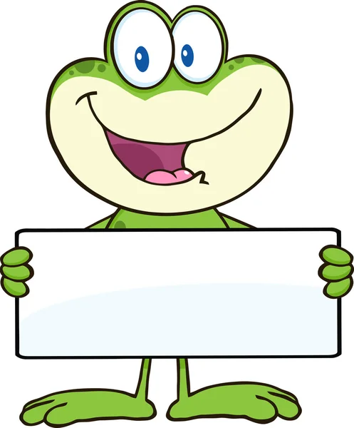 青蛙抱着一条横幅. — 图库矢量图片