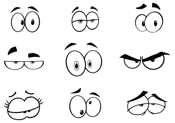 Dibujos animados ojos divertidos conjunto . — Vector de stock