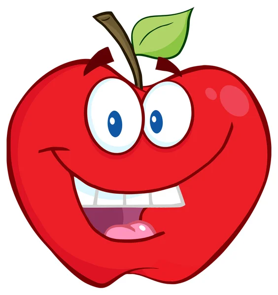 Smiling Apple Cartoon  Character — Stock Vector