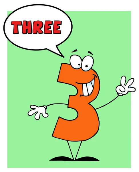 Number 3 Three Guy — Stock Vector