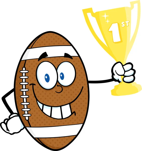 American Football Ball with  Trophy Cup — Stock Vector