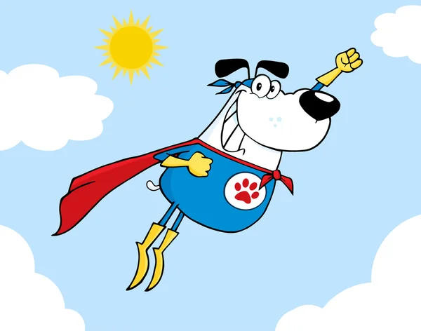 Perro superhéroe marrón — Vector de stock