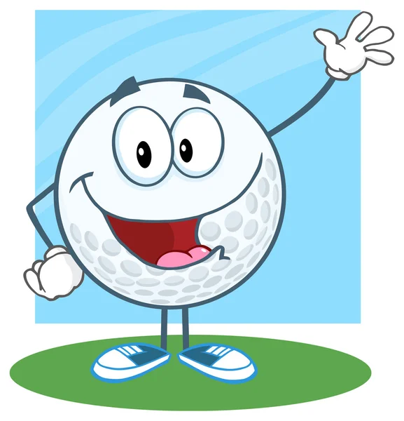 Carácter de pelota de golf feliz — Vector de stock