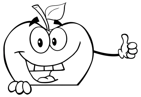 Caráter de desenhos animados de maçã sorridente — Vetor de Stock